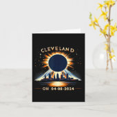 Total Solar Eclipse Oh April 08 2024 Cleveland Sol Karte (Gelbe Blume)