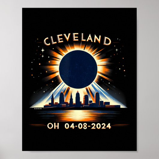 Total Solar Eclipse Oh April 08 2024 Cleveland Sol Poster (Vorne)