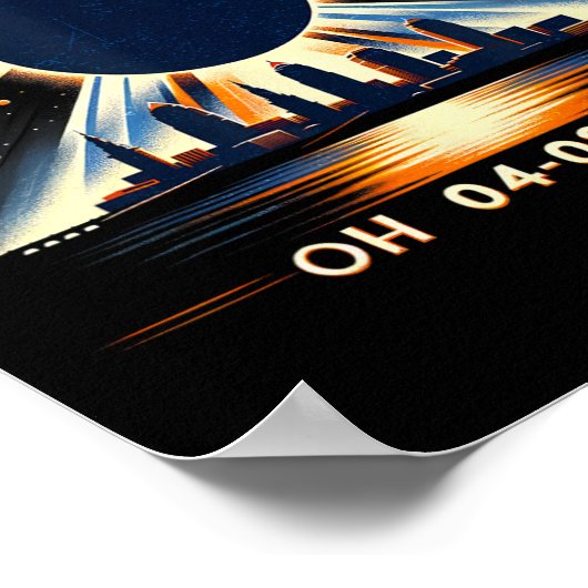 Total Solar Eclipse Oh April 08 2024 Cleveland Sol Poster (Ecke)