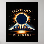 Total Solar Eclipse Oh April 08 2024 Cleveland Sol Poster (Vorne)