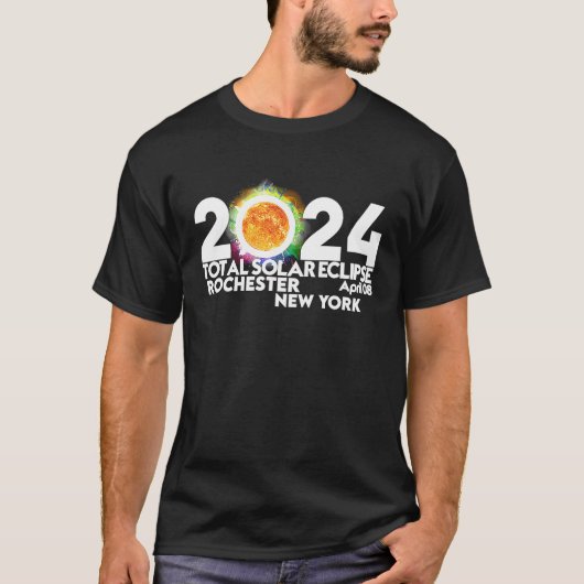 Total Solar Eclipse Rochester New York April 2024 T-Shirt (Vorderseite)