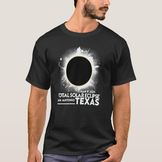 Total Solar Eclipse San Antonio TEXAS April 8 2024 T-Shirt (Vorderseite)