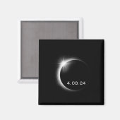 Total Solar Eclipse Spring 8. April 2024 Amerika Magnet (Vorderseite/Rückseite)