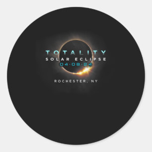 Total Solar Eclipse Totality Rochester New York Runder Aufkleber