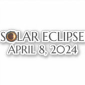 Total Solar Eclipse USA 8. April 2024 Aufkleber (Vorderseite)