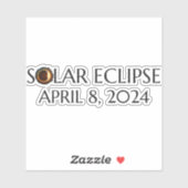 Total Solar Eclipse USA 8. April 2024 Aufkleber (Blatt)
