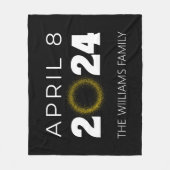 Total Solar Eclipse USA 8. April 2024 Fleecedecke (Vorderseite)