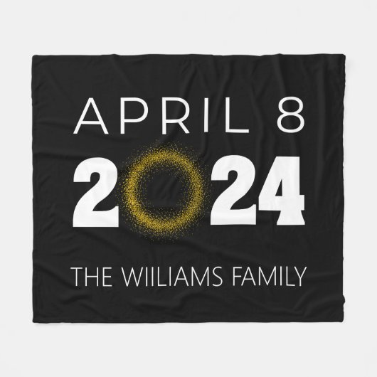 Total Solar Eclipse USA 8. April 2024 Fleecedecke (Vorderseite (Horizontal))