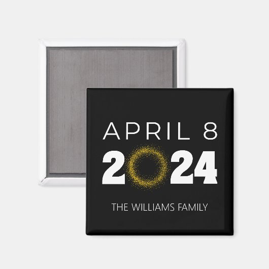 Total Solar Eclipse USA 8. April 2024 Magnet (Vorderseite/Rückseite)