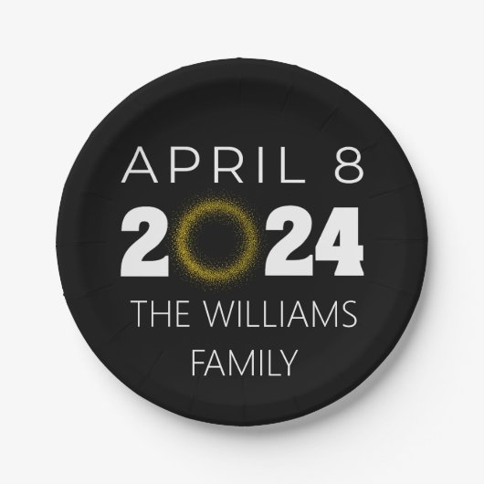 Total Solar Eclipse USA 8. April 2024 Pappteller (Vorderseite)