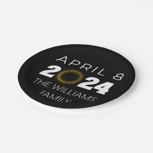 Total Solar Eclipse USA 8. April 2024 Pappteller (Schrägansicht)