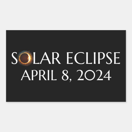 Total Solar Eclipse USA 8. April 2024 Rechteckiger Aufkleber (Vorderseite)
