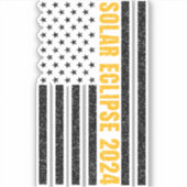 Total Solar Eclipse USA 8. April 2024 US-Flagge Aufkleber (Vorderseite)