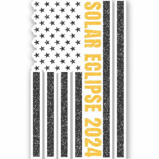 Total Solar Eclipse USA 8. April 2024 US-Flagge Aufkleber (Vorderseite)