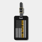 Total Solar Eclipse USA 8. April 2024 US-Flagge Gepäckanhänger (Vorderseite vertikal)