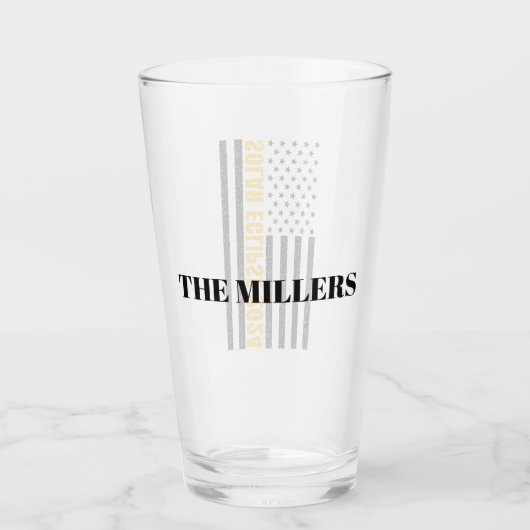 Total Solar Eclipse USA 8. April 2024 US-Flagge Glas (Rückseite)