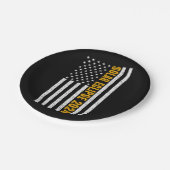 Total Solar Eclipse USA 8. April 2024 US-Flagge Pappteller (Schrägansicht)