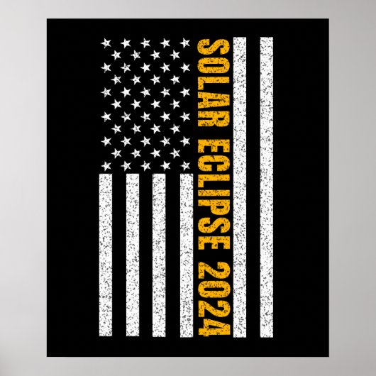Total Solar Eclipse USA 8. April 2024 US-Flagge Poster (Vorne)