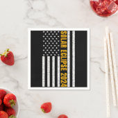 Total Solar Eclipse USA 8. April 2024 US-Flagge Serviette (Beispiel)