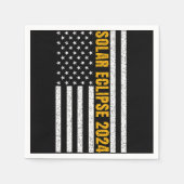 Total Solar Eclipse USA 8. April 2024 US-Flagge Serviette (Vorderseite)