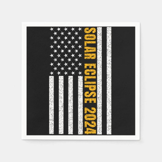 Total Solar Eclipse USA 8. April 2024 US-Flagge Serviette (Vorderseite)