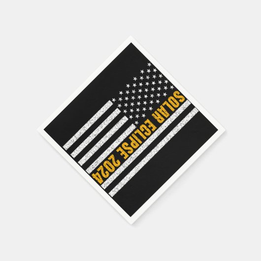 Total Solar Eclipse USA 8. April 2024 US-Flagge Serviette (Ecke)