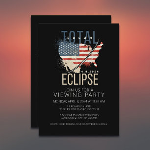 Total Solar Eclipse USA Map Viewing Party Einladung