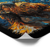 Total Solar Eclipse Van Gogh Starry Night Art Styl Poster (Ecke)