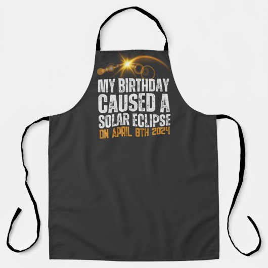 total Sonnenfinsternis Geburtstag 4-8-2024 Brauch Schürze (Vorderseite)