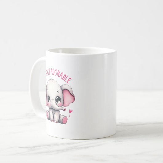 Total süßer Elefant süße Kunst Kaffeetasse (Vorderseite Links)