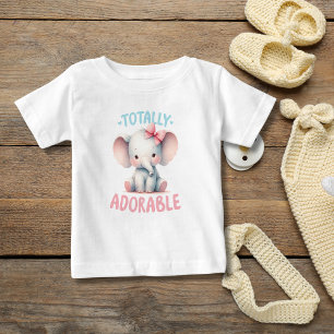 Total süßes Baby-Elefant Rosa Baby-Mädchen-Geschen Baby T-shirt
