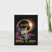 Total Total Solar Eclipse Cat 8. April 2024 Texa Karte (Vorderseite)