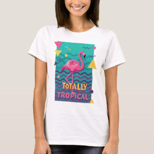 Total Tropicaler 80er Flamingo T-Shirt