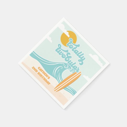 Total zweispurig! Surfstrand 2. Geburtstag Serviette (Ecke)