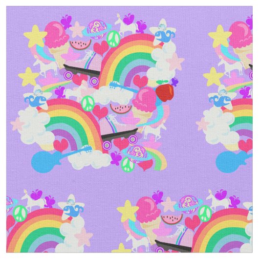 Totale 80er Fun Explosion Stoff (Nahaufnahme)