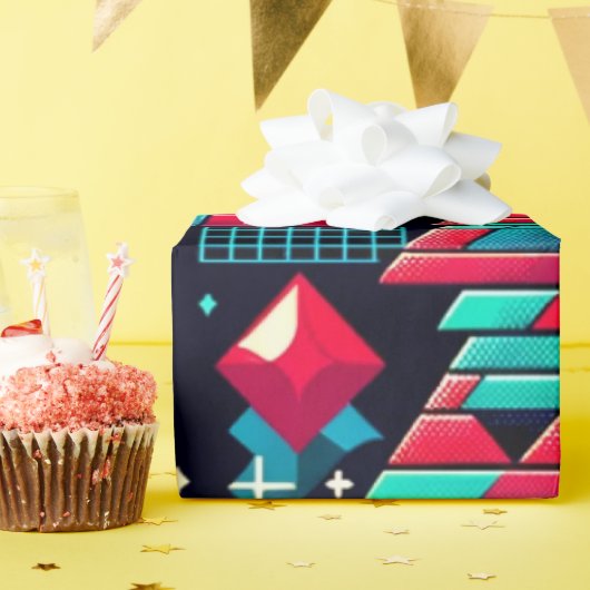 Totale 80er Weihnachtswrapping Paper Geschenkpapier (Geburtstagsparty)