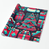 Totale 80er Weihnachtswrapping Paper Geschenkpapier (Ungerollt)