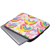 Totale Achtzigern Einhorn-Regenbogenexplosion Laptopschutzhülle (Vorne Knopf)