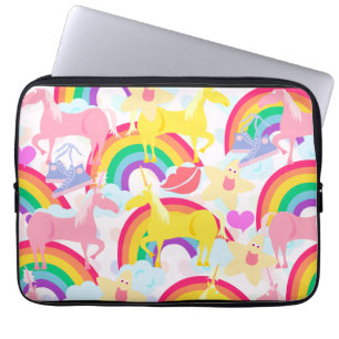 Totale Achtzigern Einhorn-Regenbogenexplosion Laptopschutzhülle