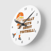 Totale Nüsse über Fußball Runde Wanduhr (Winkel)