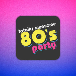Totale Phantastische 80er-Party-Aufkleber Quadratischer Aufkleber