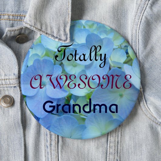 Totale Phantastische Granma-Knöpfe Blue Hydrangeas Button (Beispiel)