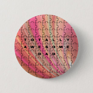 Totale Phantastische Vater Rätsel Text rosa/braun  Button