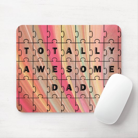 Totale Phantastische Vater Rätsel Text rosa/braun  Mousepad (Mit Mouse)