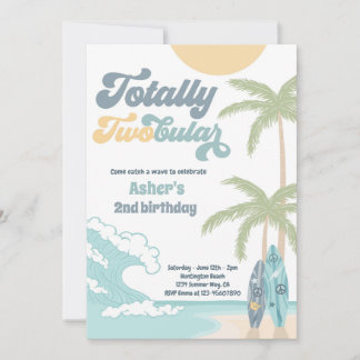 Totale Retro Surf Beach 2. Geburtstag Einladung