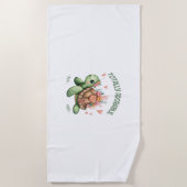 Totale Schildkröte mit Koralle Strandtuch (Vorderseite)