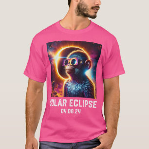 Totale Sonnenfinsternis 04 08 24 Affe Astronomie L T-Shirt