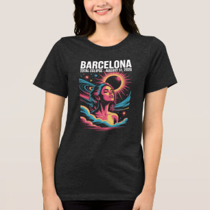 Totale Sonnenfinsternis 12. August 2026 Barcelona Tri-Blend Shirt