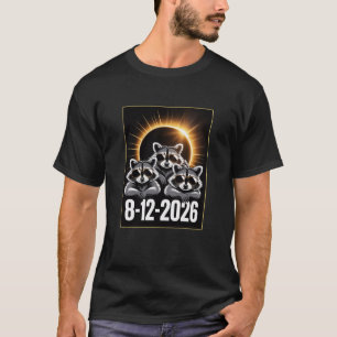 Totale Sonnenfinsternis 12. August 2026 Raccoon Te T-Shirt