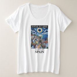 Totale Sonnenfinsternis 12. August 2026 Spanien Te Große Größe T-Shirt